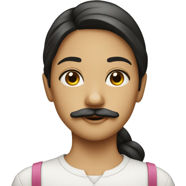 Girl with moustache  emoji