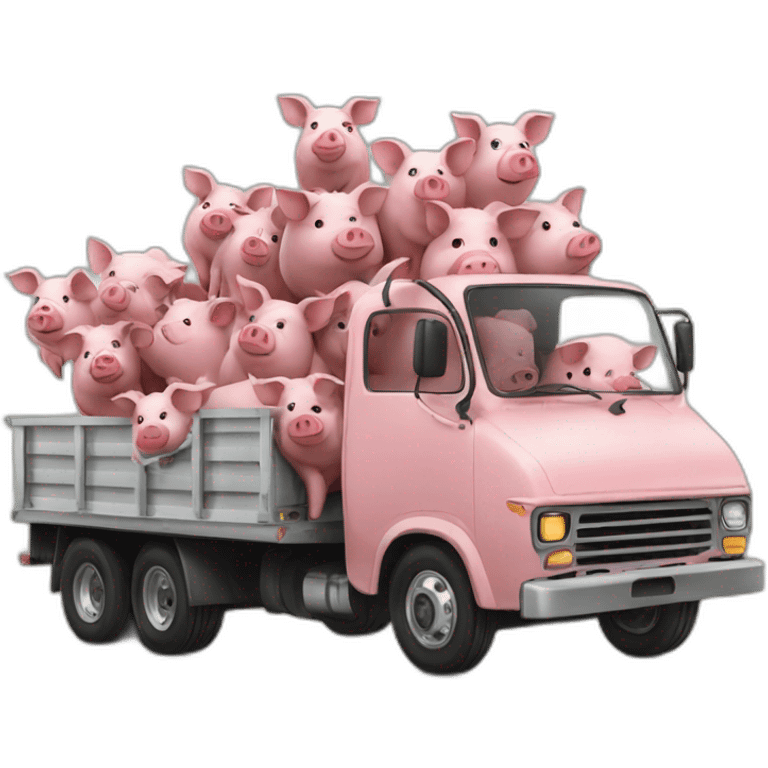 A truck full of pigs emoji