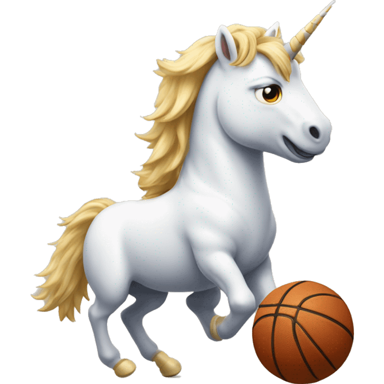 Unicorn playing basketball emoji