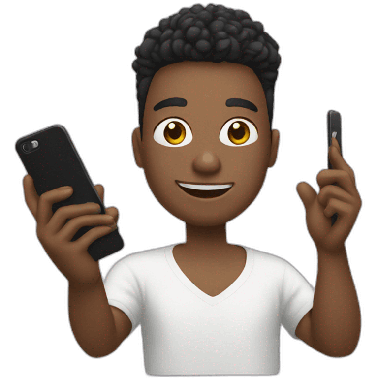 white human taking selfie with phone emoji