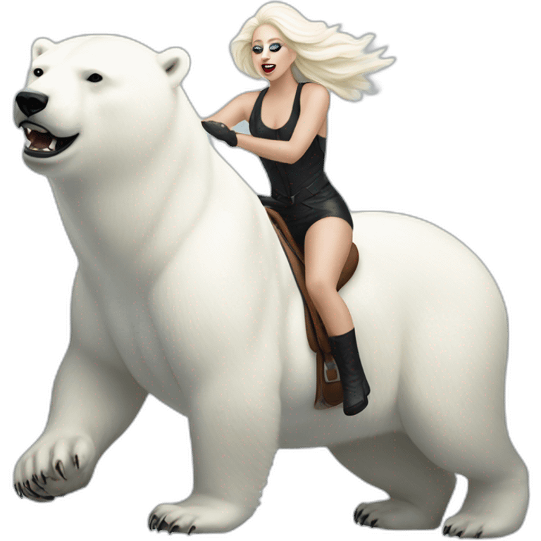 chromatica Lady Gaga riding Polar Bear emoji