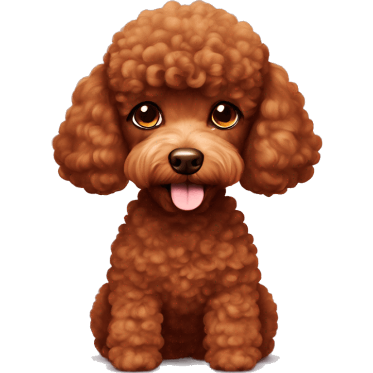 A kinda reddish brown mini poodle ￼ emoji