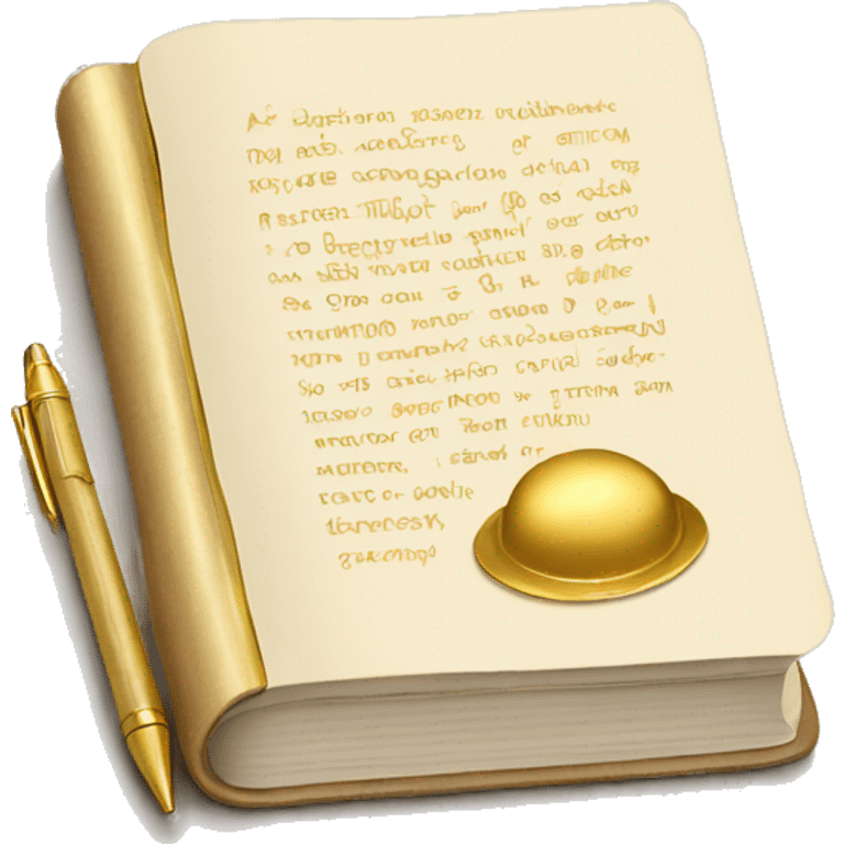 A beige book with gold pen emoji