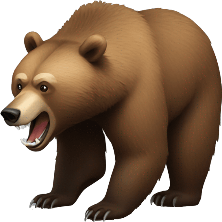 simple Grizzly Bear growling emoji