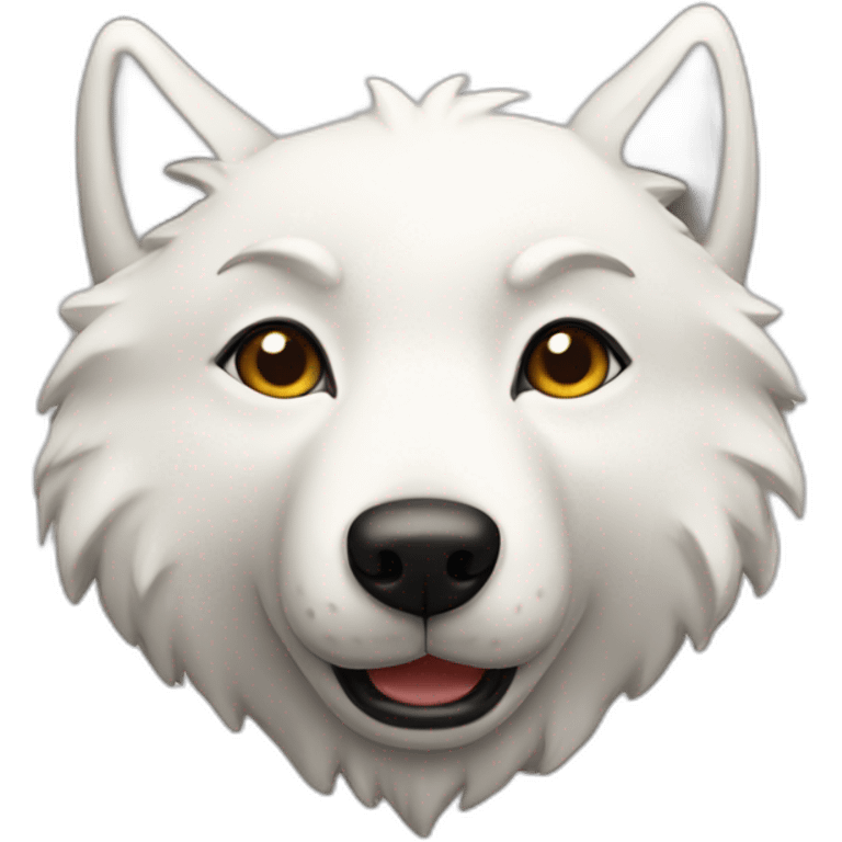 White cute wolf cookie emoji