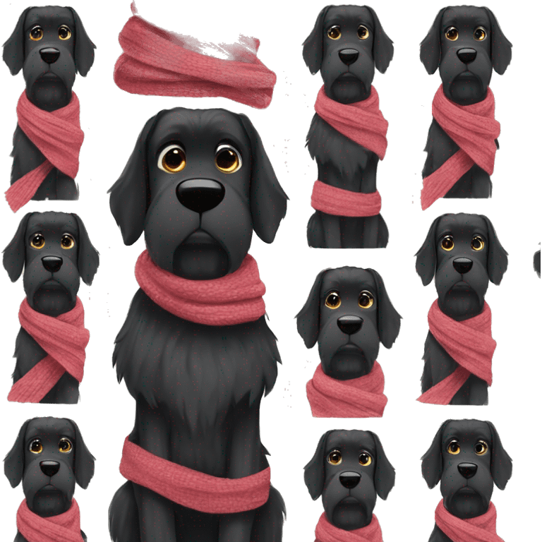 Black giant schnauzer in a scarf emoji