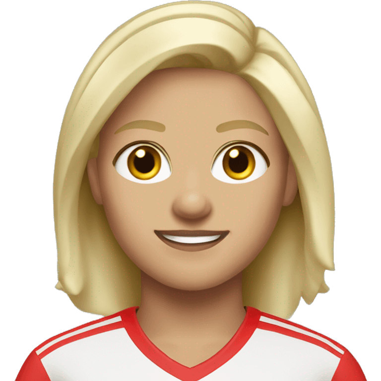 Blonde female footballer who plays for Manchester United FC emoji