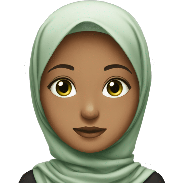 Beautiful Girl with Green eyes wearing hijab  emoji