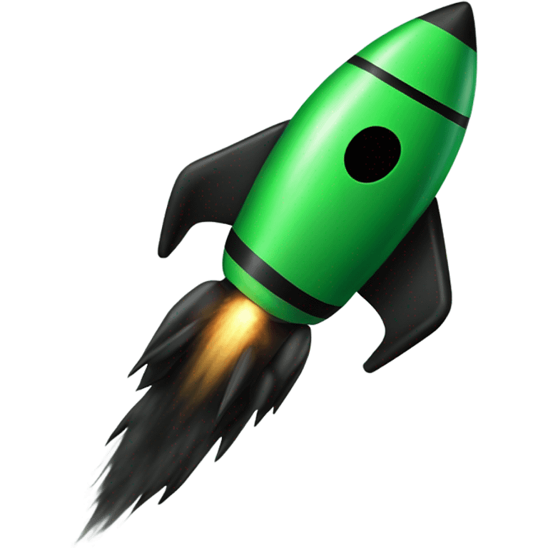 green and black rocket ship emoji