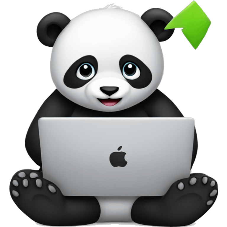 panda writing code on macbook emoji