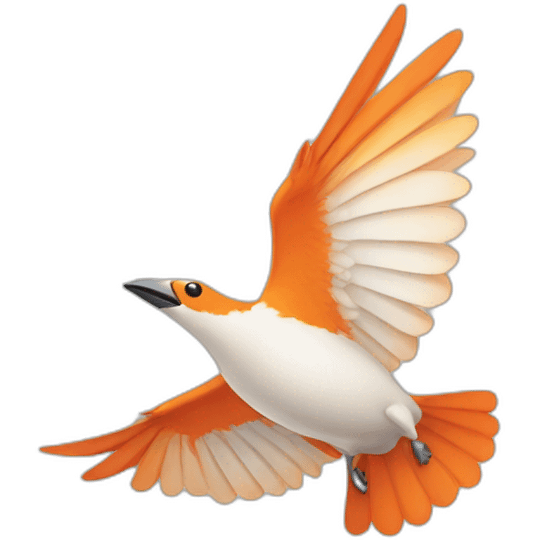 Flying Orange and white bird emoji