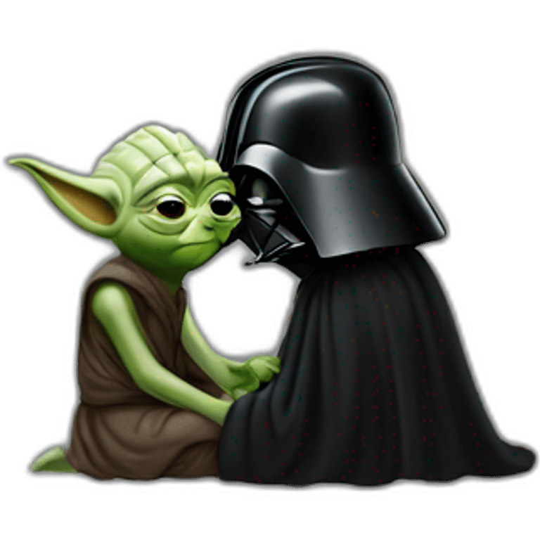 dark vador kissing yoda emoji