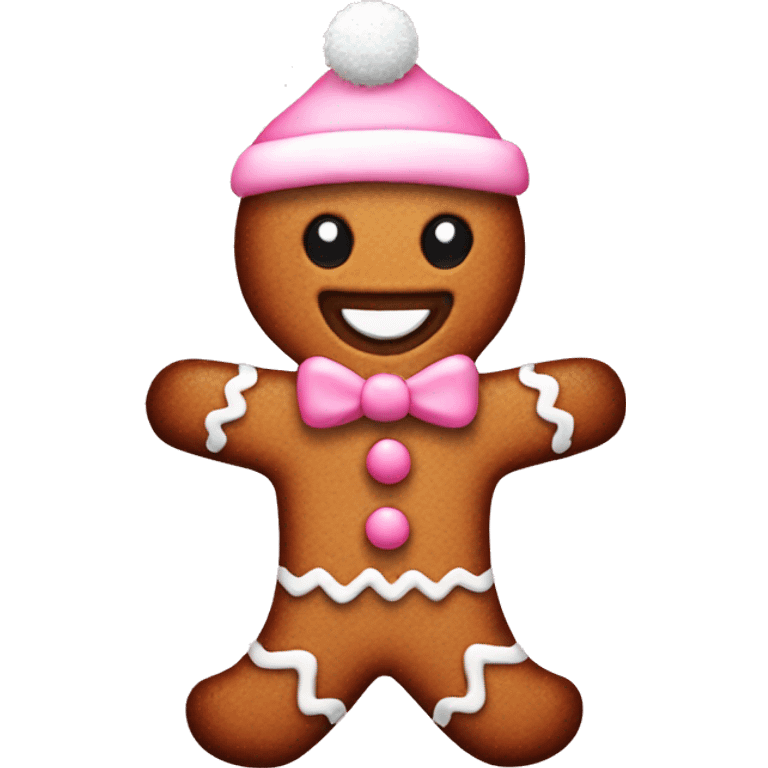 aesthetic pink christmas gingerbread man emoji