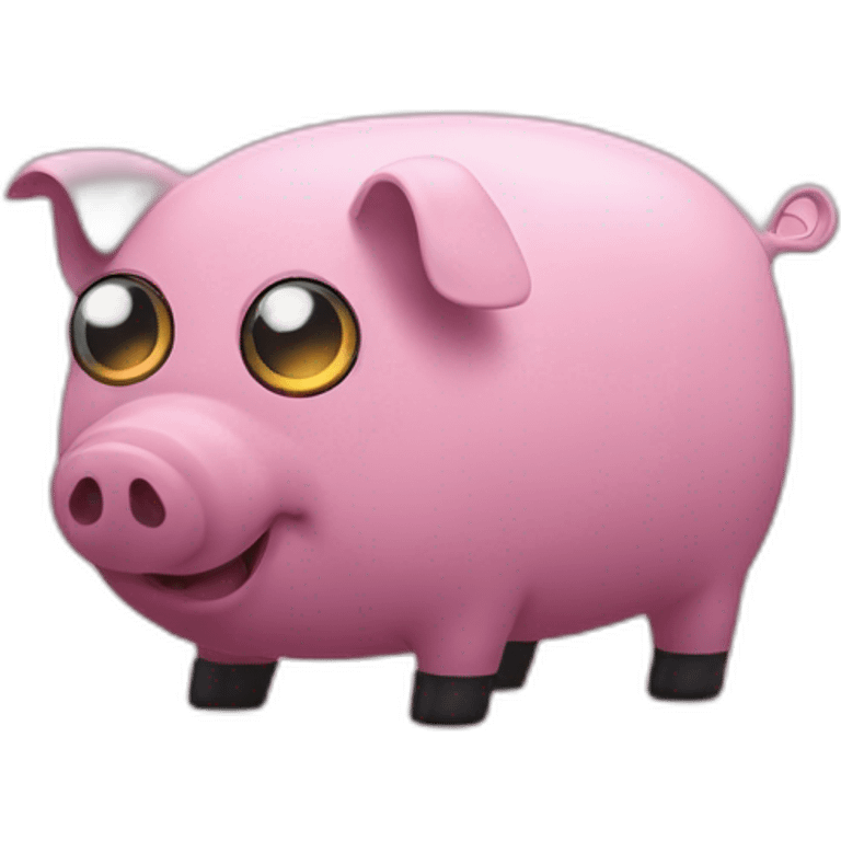 Tire-shaped pig, mystery, pixel eyes emoji