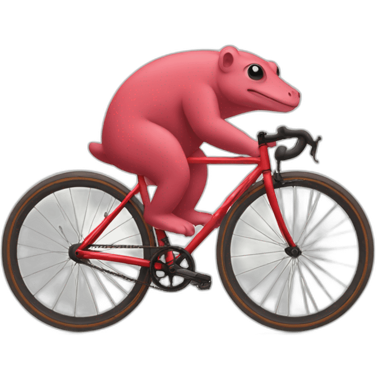 slowpoke riding red fixed gear bicycle emoji