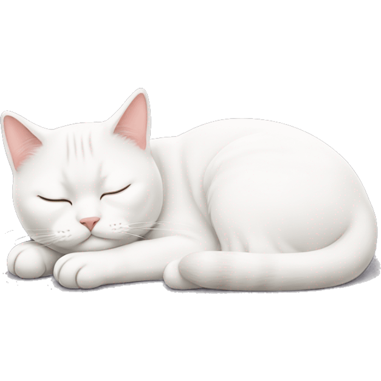 Sleeping British white cat emoji