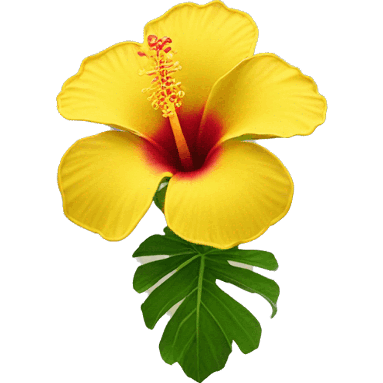 mini yellow hibiscus flower emoji