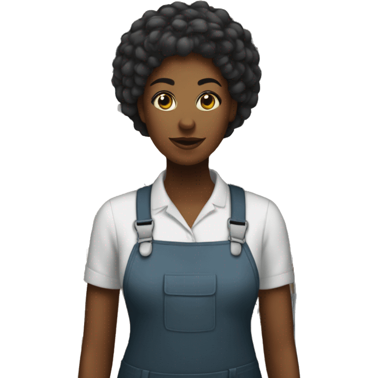 a worker in a warehouse, black woman emoji