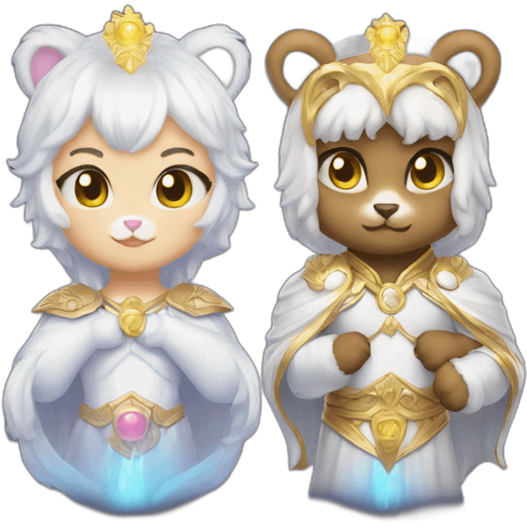 Heavenly Bear of power vs Kitty cat of destiny emoji