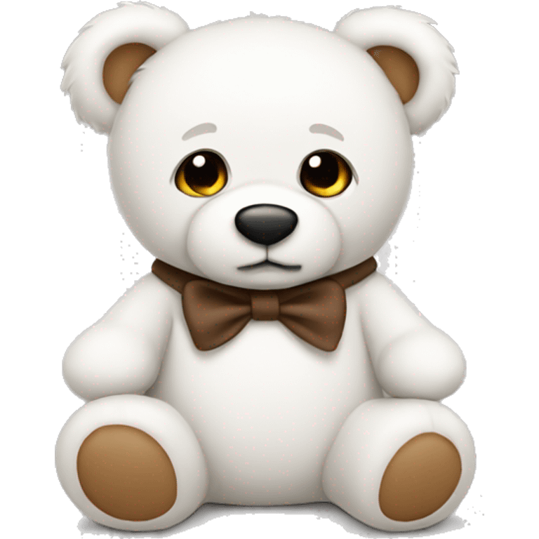 White teddy bear with brown emoji