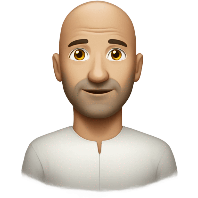 a bald man with a croassaint  emoji