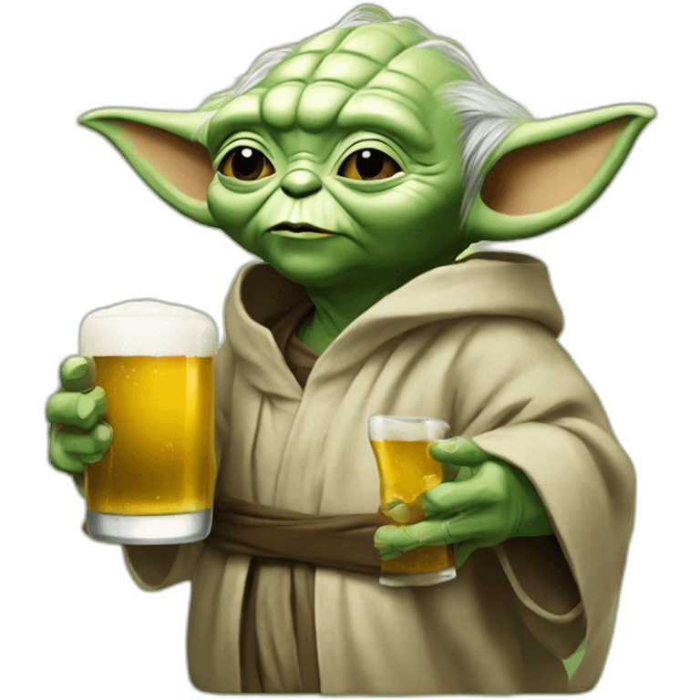 yoda buvant une bierre emoji