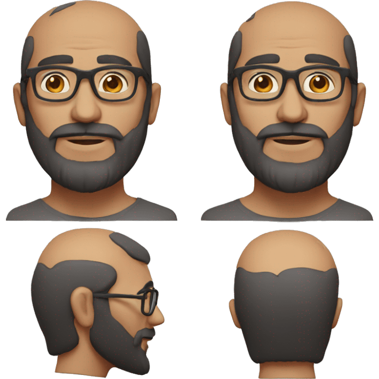 50YO Indian straight male with a french beard and specs emoji