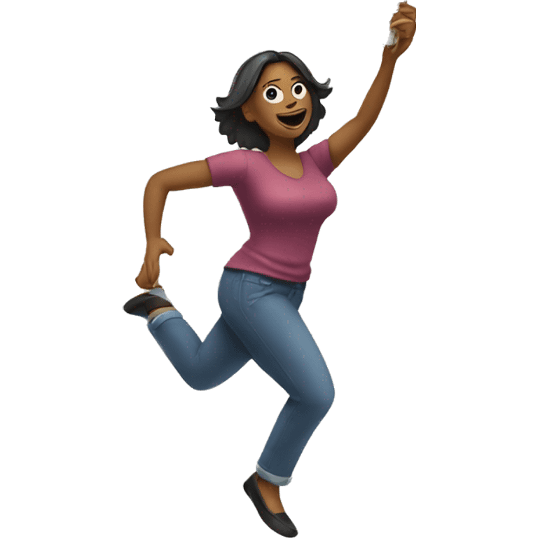 A woman throwing money emoji