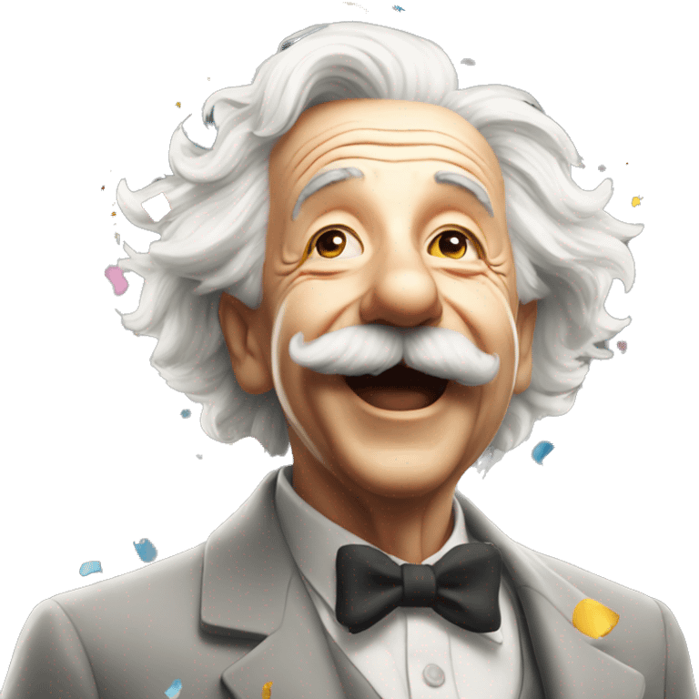 happy albert einstein shooting confetti emoji