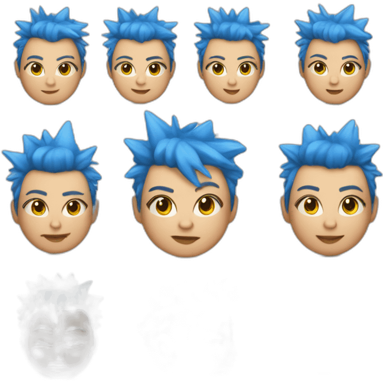 Older fat lesbian Chilean very short spiky bright blue hair emoji