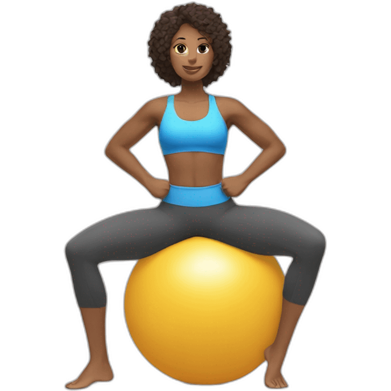 Chica con fitt ball pilates emoji