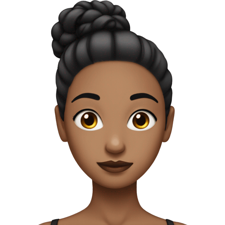 Light medium girl with slick black bun  emoji