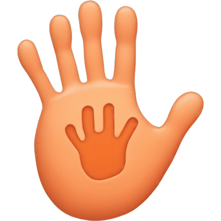 Hand print on a peach  emoji