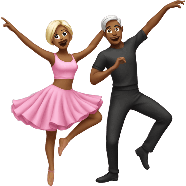 Pink dancing pair emoji