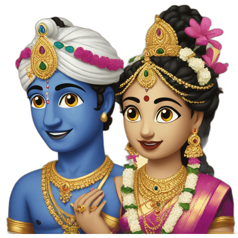 Krishna with Radha emoji