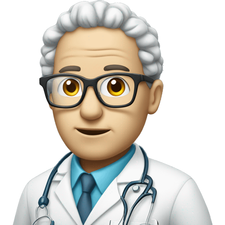 a brain being a doctor with glasses emoji