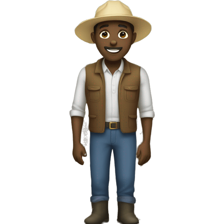 Black man farming emoji