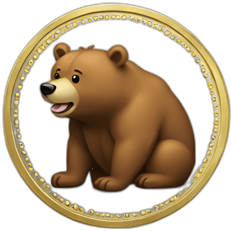 Bear pooping coin emoji