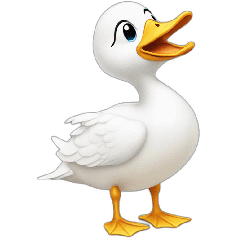 white duck crying emoji