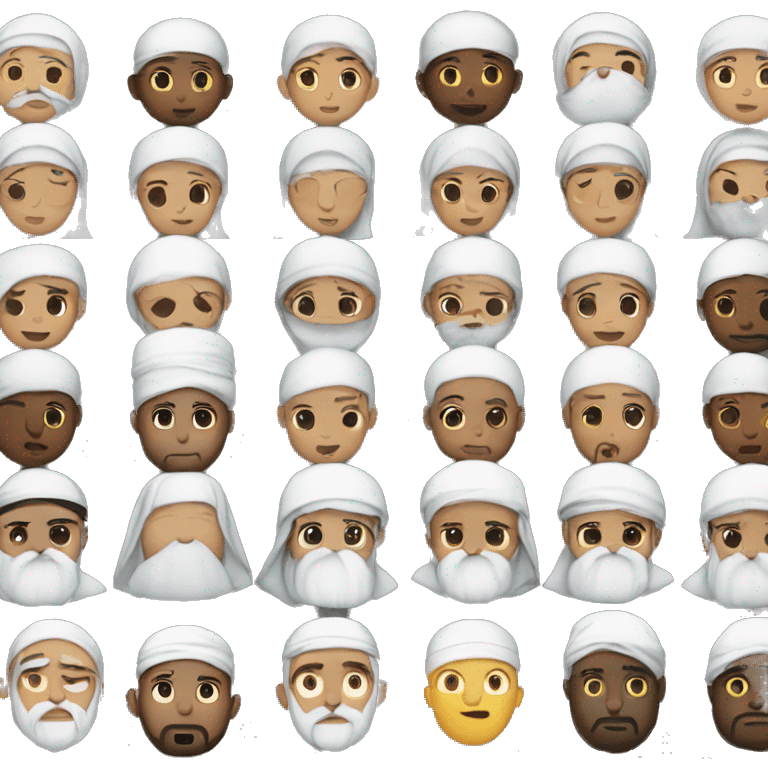 a row of muslims praying emoji