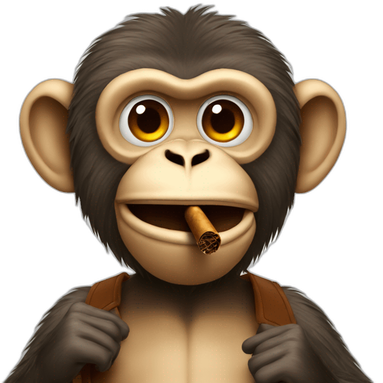 Monkey with a cigar emoji