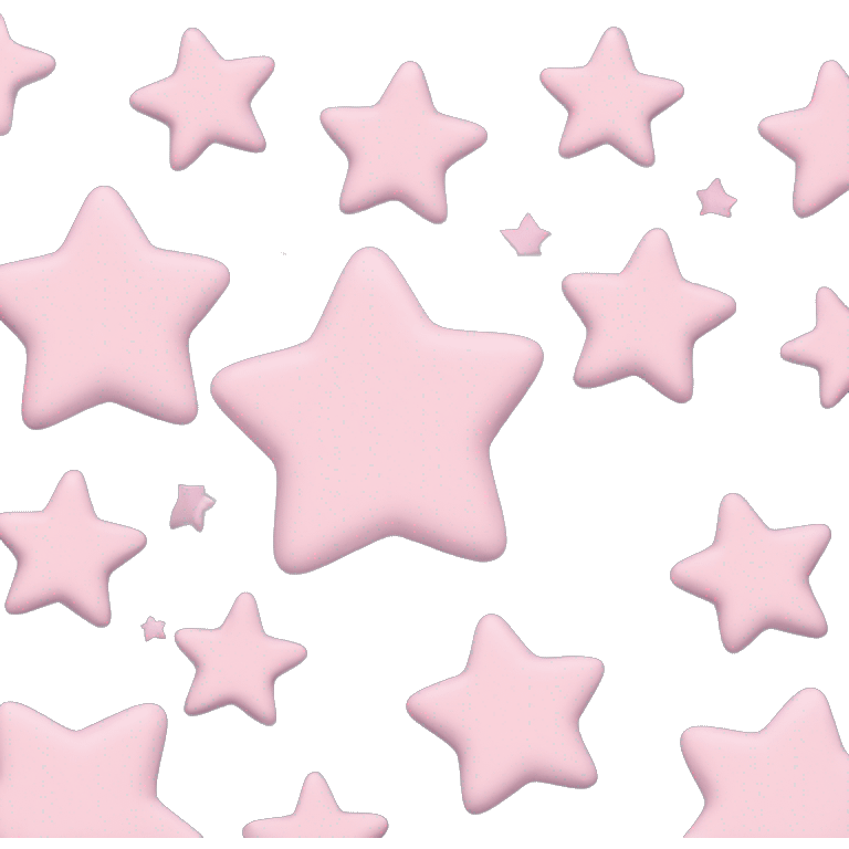 3 pastel pink stars of different sizes emoji