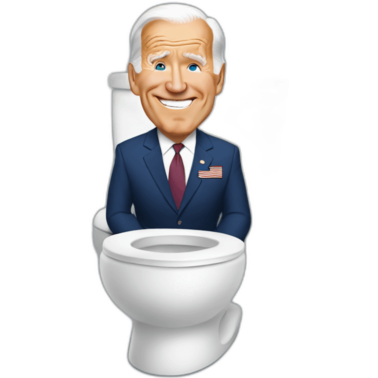 Joe Biden on toilet emoji