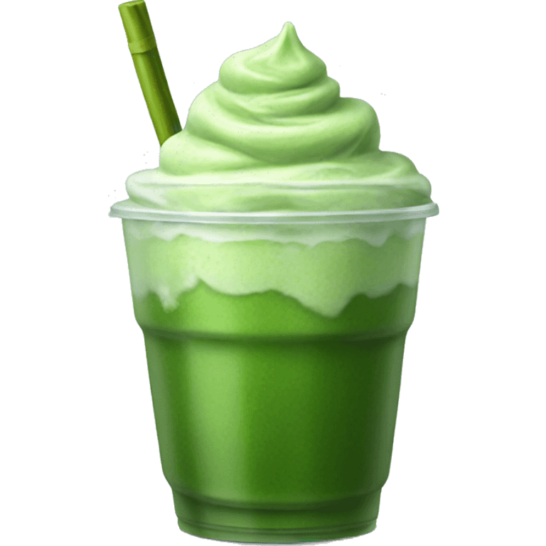 Realistic iced matcha emoji