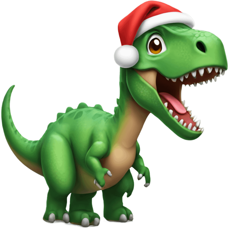 Dinosaur with Santa hat  emoji