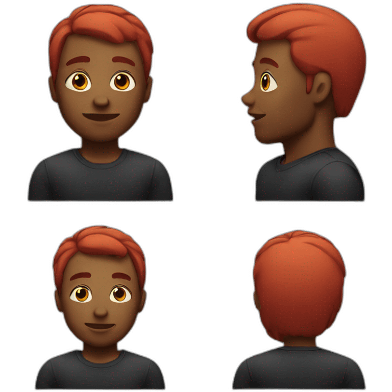 black man with red straight hair emoji