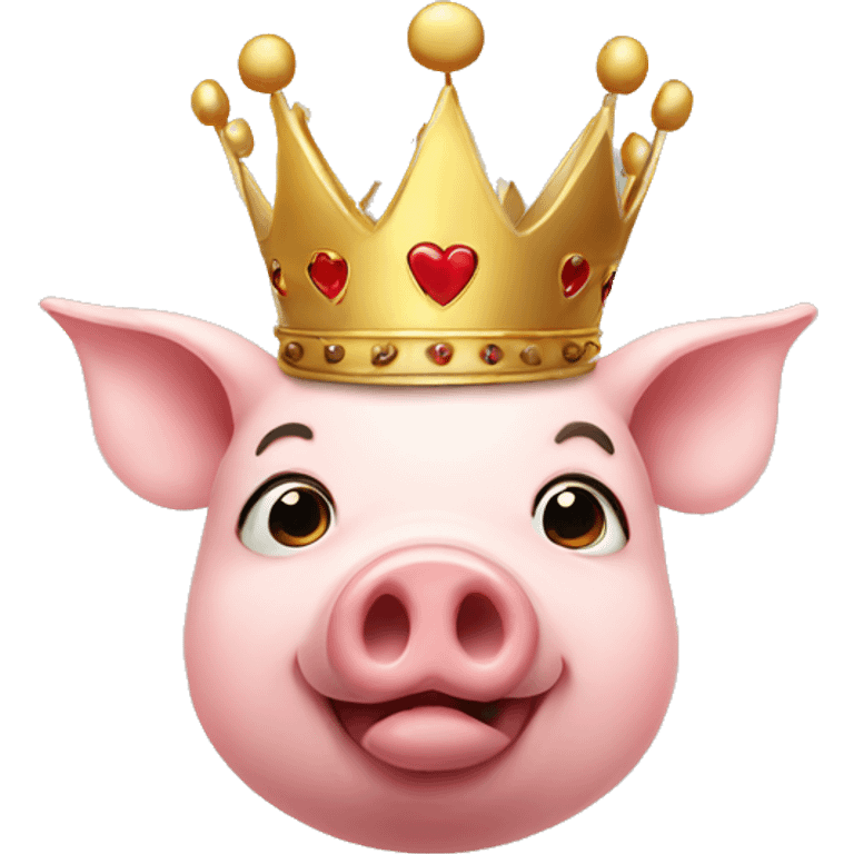 Pig with crown sending kiss emoji