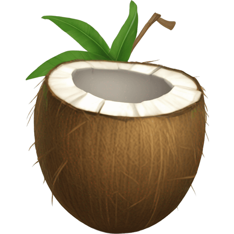 Coconut with straw for coconut water emoji