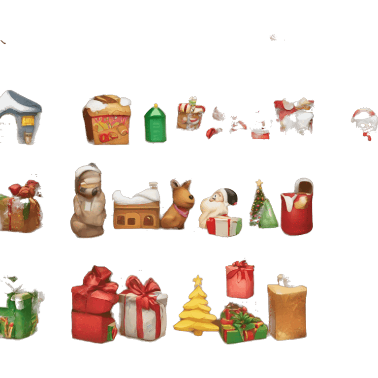 Shop shelves with Christmas products  emoji