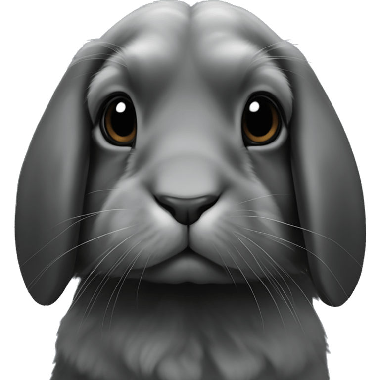 Black holland lop rabbit emoji